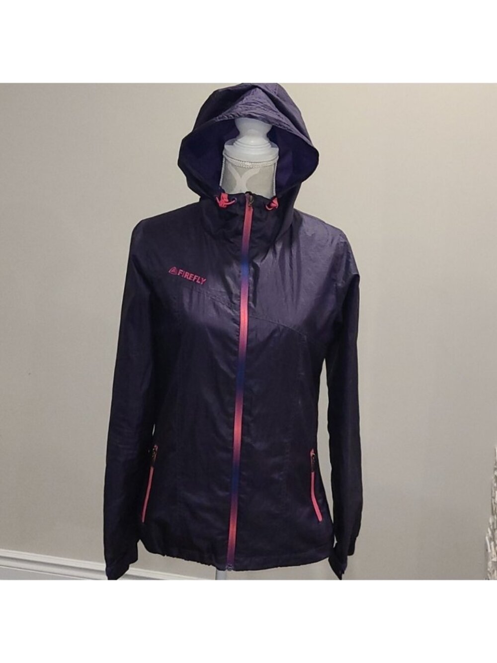 Firefly purple windbreaker with hood